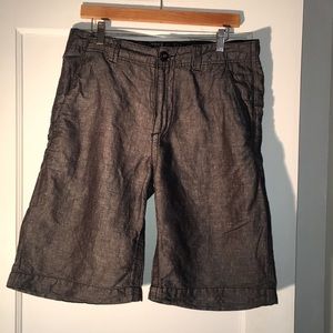 Buckle Black slim grey/black linen shorts SZ 33